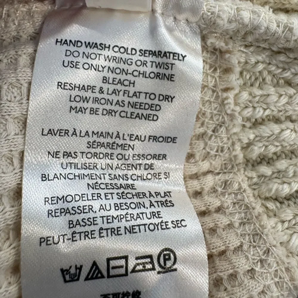 Free People Cream and Blue Knit Sweater